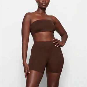 NWT SKIMS High Waist Recycled Swim Shorts Cocoa Plus 3X
